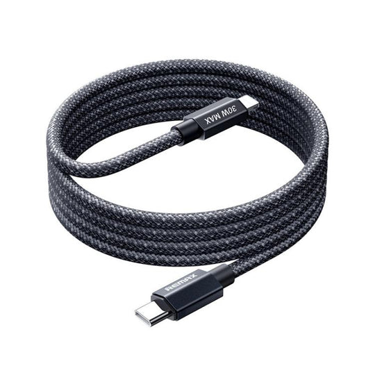REMAX CB01 PD30W Type-C to 8 Pin Aluminum Alloy Braided Fast Charging Data Cable with LED Light, Length: 1.2m(Black)
