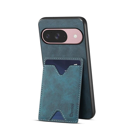 For Google Pixel 10 Pro / Pixel 10 Denior D06 PU Back Cover Card Slot Holder Phone Case(Blue) - Google Cases by Denior | Online Shopping UK | buy2fix