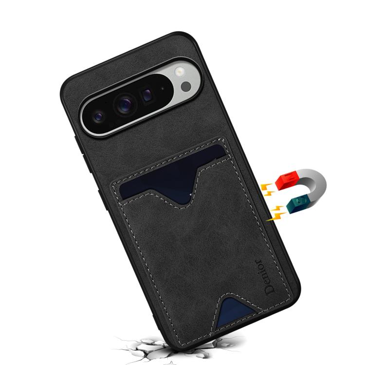 For Google Pixel 10 Pro XL Denior D06 PU Back Cover Card Slot Holder Phone Case(Black) - Google Cases by Denior | Online Shopping UK | buy2fix