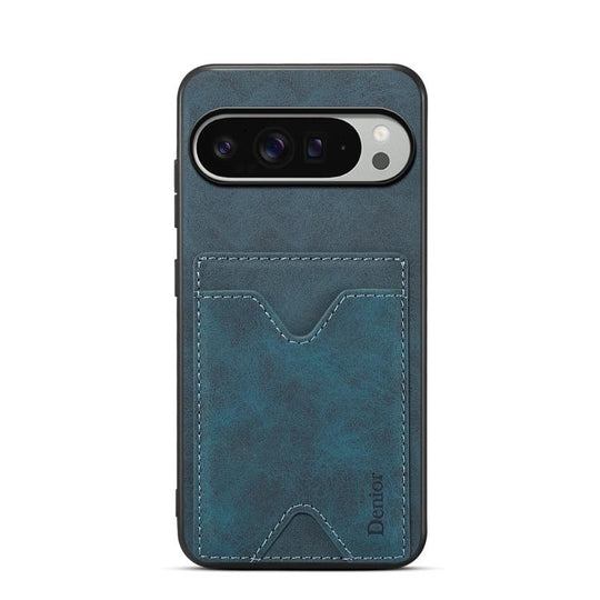 For Google Pixel 10 Pro XL Denior D06 PU Back Cover Card Slot Holder Phone Case(Blue)