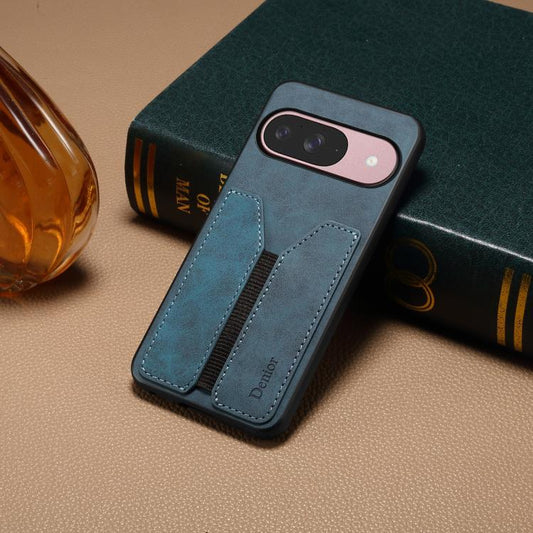 For Google Pixel 10 Pro / Pixel 10 Denior D07 DV Elastic Card Slot PU Back Cover Phone Case(Blue) - Google Cases by Denior | Online Shopping UK | buy2fix