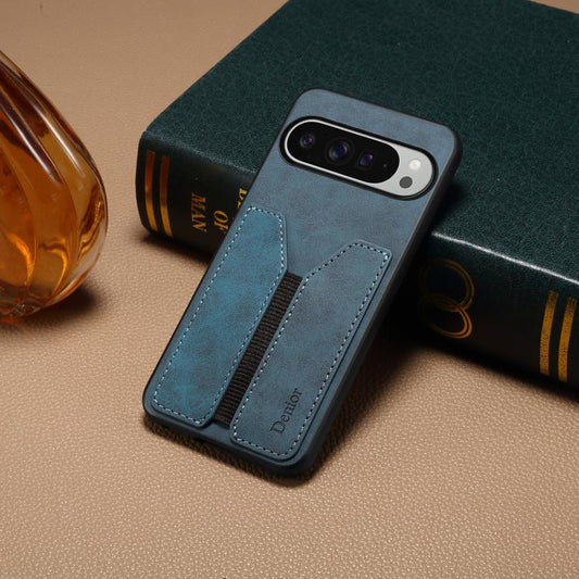 For Google Pixel 10 Pro XL Denior D07 DV Elastic Card Slot PU Back Cover Phone Case(Blue) - Google Cases by Denior | Online Shopping UK | buy2fix