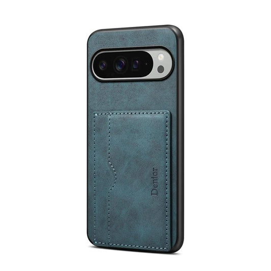 For Google Pixel 10 Pro XL Denior D08 PU Single Card Slot Holder Phone Case(Blue) - Google Cases by Denior | Online Shopping UK | buy2fix