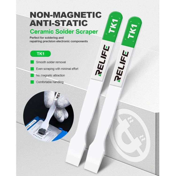 Relife TK1 Non-magnetic Anti-static Ceramic Scraper - Dust Remove Tool by RELIFE | Online Shopping UK | buy2fix