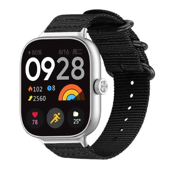 For Xiaomi Band 10 Pro/9 Pro/Redmi Watch 6/5/4 xDfind Ring Buckle Nylon Canvas Watch Band(Black)