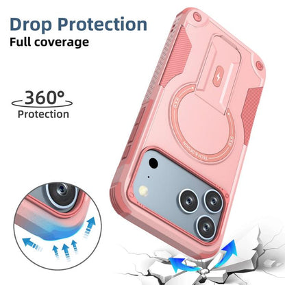 For iPhone 17 Pro Max Armor Magsafe Holder PC Hybrid TPU Phone Case(Pink) - iPhone 17 Pro Max Cases by buy2fix | Online Shopping UK | buy2fix