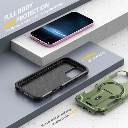 For iPhone 17 Armor Magsafe Holder PC Hybrid TPU Phone Case(Army Green) - iPhone 17 Cases by buy2fix | Online Shopping UK | buy2fix