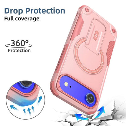 For iPhone Air Armor Magsafe Holder PC Hybrid TPU Phone Case(Pink) - iPhone Air Cases by buy2fix | Online Shopping UK | buy2fix