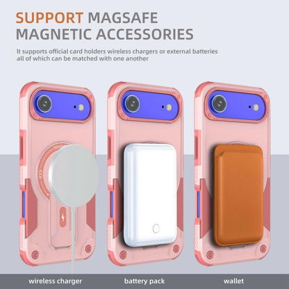 For iPhone Air Armor Magsafe Holder PC Hybrid TPU Phone Case(Pink) - iPhone Air Cases by buy2fix | Online Shopping UK | buy2fix