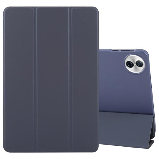 For Honor Pad 10 12.1 GEBEI 3-folding Holder Shockproof Flip Leather Tablet Case(Dark Blue)