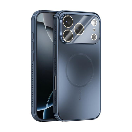 For iPhone 17 Pro ABEEL Heat Dissipation Frosted MagSafe Phone Case with Lens Film(Dark Blue)