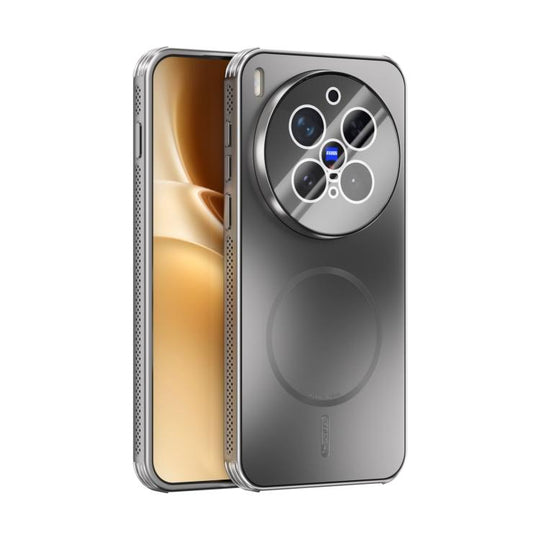 For vivo X300 Pro ABEEL Heat Dissipation Frosted MagSafe Phone Case with Lens Film(Silver)