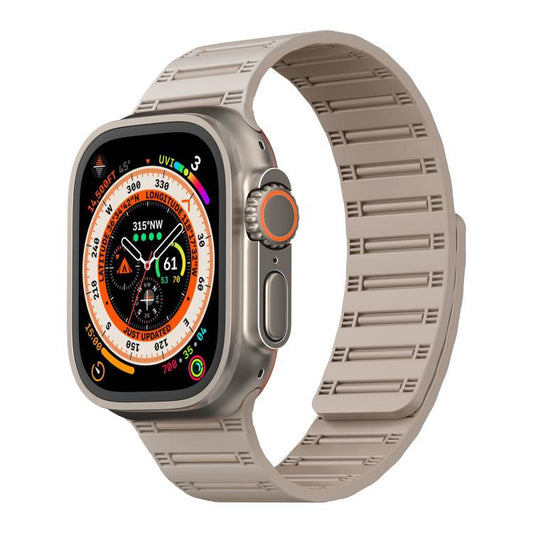 For Apple Watch 46mm / 49mm / 45mm / 44mm Cylinder Magnetic Two-color Loop Silicone Watch Band(Starlight) - Watch Bands by buy2fix | Online Shopping UK | buy2fix