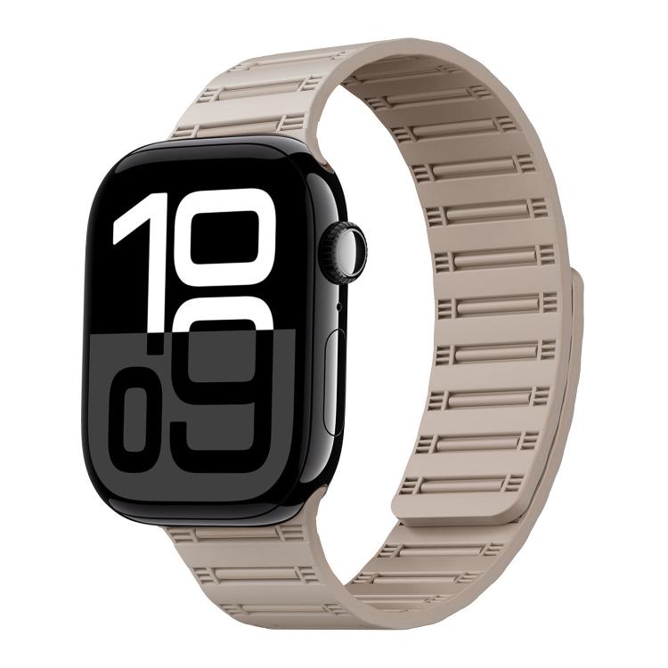 For Apple Watch 42mm / 41mm / 40mm / 38mm Cylinder Magnetic Two-color Loop Silicone Watch Band(Starlight) - Watch Bands by buy2fix | Online Shopping UK | buy2fix