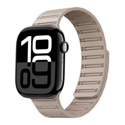 For Apple Watch 42mm / 41mm / 40mm / 38mm Cylinder Magnetic Two-color Loop Silicone Watch Band(Starlight) - Watch Bands by buy2fix | Online Shopping UK | buy2fix