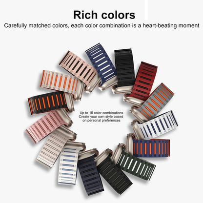 For Apple Watch 42mm / 41mm / 40mm / 38mm Cylinder Magnetic Two-color Loop Silicone Watch Band(Black) - Watch Bands by buy2fix | Online Shopping UK | buy2fix
