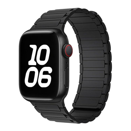 For Apple Watch 42 / 44 / 45 / 46 / 49mm xDfind I-shaped Magnetic Silicone Watch Band(Black)