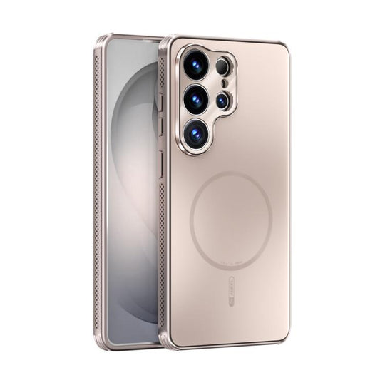 For Samsung Galaxy S26 Ultra 5G ABEEL Heat Dissipation Frosted MagSafe Phone Case with Lens Film(Rose Gold)