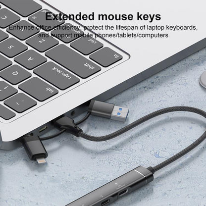 USB / Type-C / 8 Pin to PD, 2 x USB, 2 x Type-C HUB Adapter 5 in 1 Docking Station(Silver) - USB 3.0 HUB by buy2fix | Online Shopping UK | buy2fix
