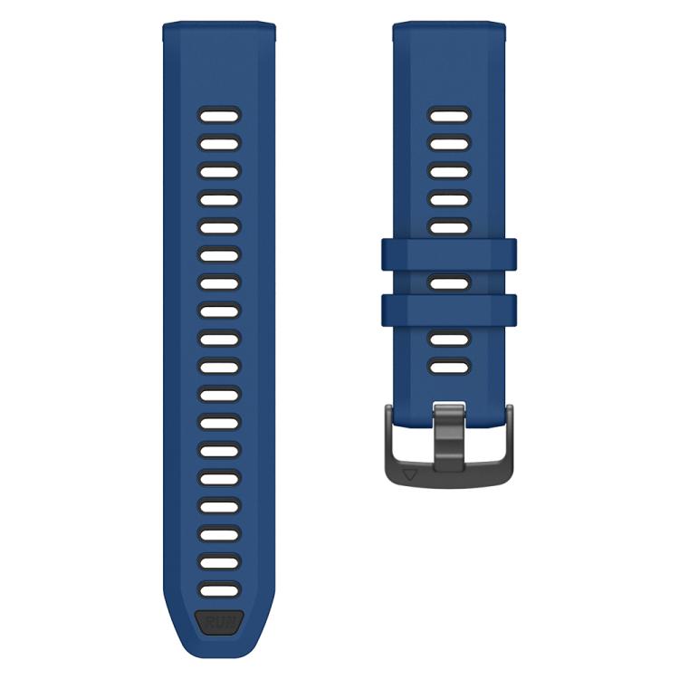 For Garmin Forerunner 970 Two Color Steel Buckle Silicone Watch Band(Royal Blue Black) - Watch Bands by buy2fix | Online Shopping UK | buy2fix