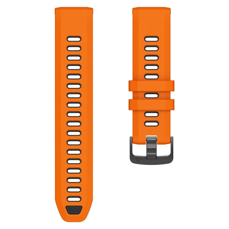 For Garmin Forerunner 970 Two Color Steel Buckle Silicone Watch Band(Orange Black) - Watch Bands by buy2fix | Online Shopping UK | buy2fix