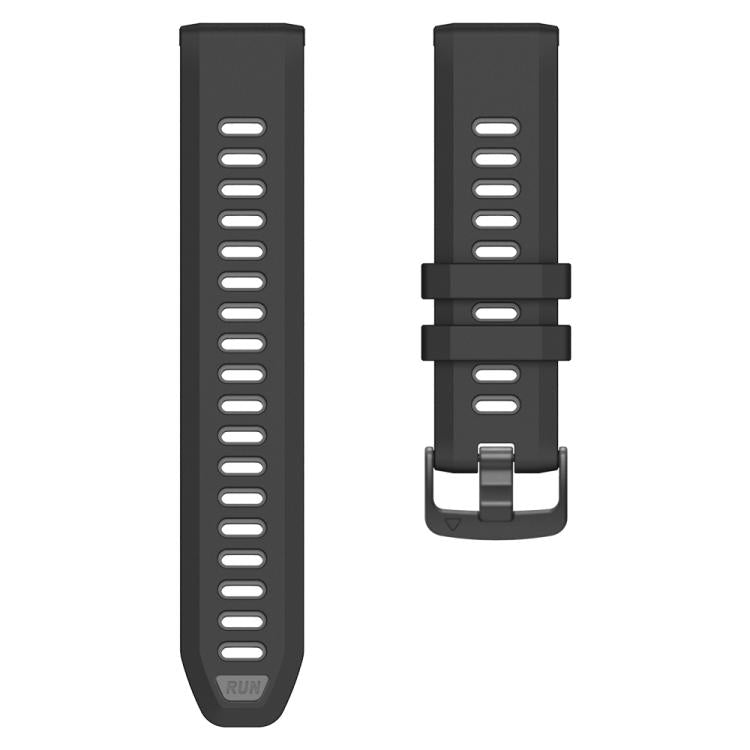 For Garmin Forerunner 970 Two Color Steel Buckle Silicone Watch Band(Black Grey) - Watch Bands by buy2fix | Online Shopping UK | buy2fix