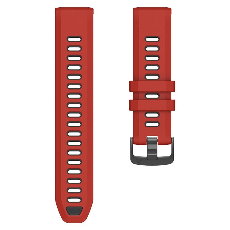 For Garmin Forerunner 970 Two Color Steel Buckle Silicone Watch Band(Red Black) - Watch Bands by buy2fix | Online Shopping UK | buy2fix