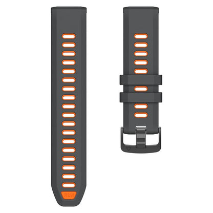 For Garmin Forerunner 970 Two Color Steel Buckle Silicone Watch Band(Charcoal Orange) - Watch Bands by buy2fix | Online Shopping UK | buy2fix