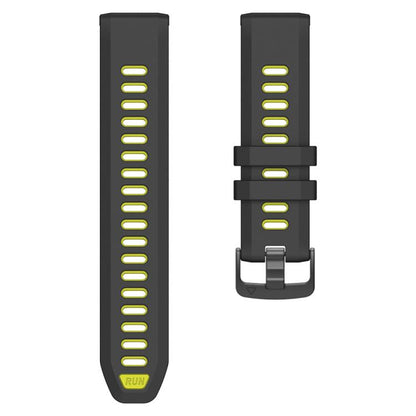 For Garmin Forerunner 970 Two Color Steel Buckle Silicone Watch Band(Black Lime) - Watch Bands by buy2fix | Online Shopping UK | buy2fix