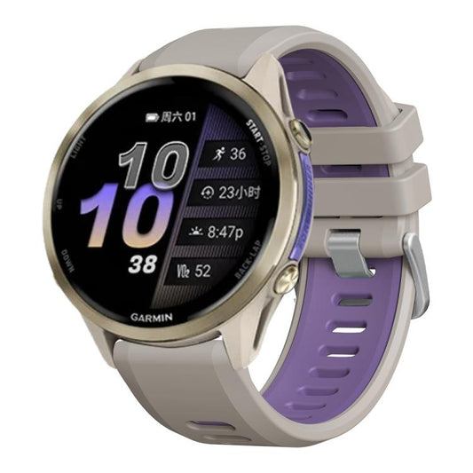 For Garmin Forerunner 970 Two Color Steel Buckle Silicone Watch Band(Sand Purple) - Watch Bands by buy2fix | Online Shopping UK | buy2fix