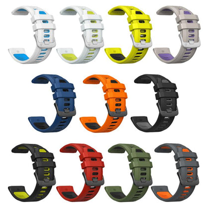 For Garmin Forerunner 970 Two Color Steel Buckle Silicone Watch Band(Royal Blue Black) - Watch Bands by buy2fix | Online Shopping UK | buy2fix