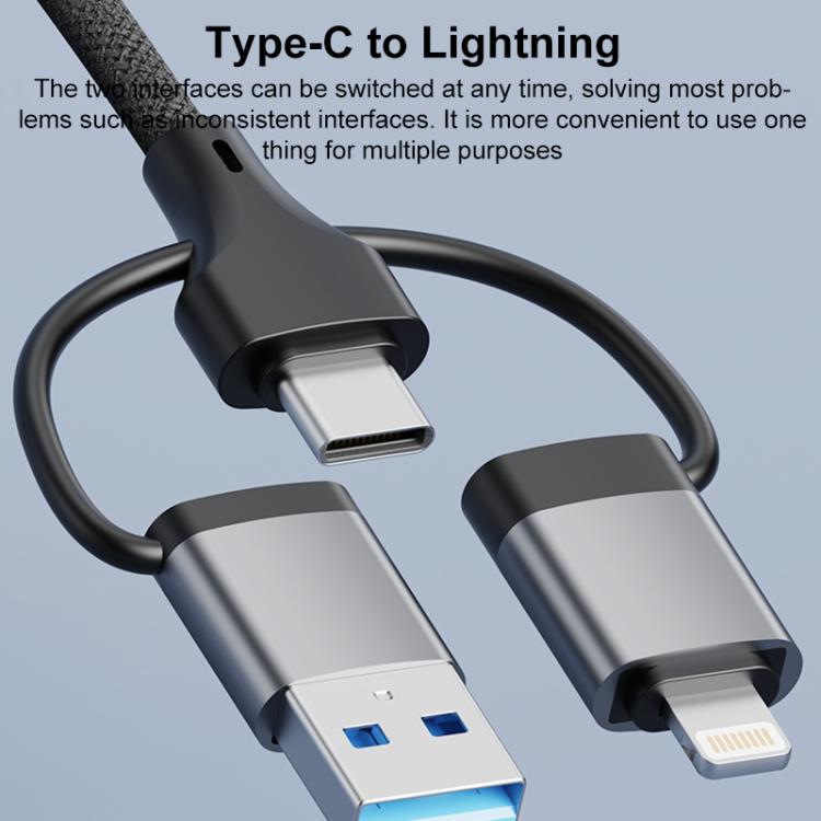 USB / Type-C / 8 Pin to TF / SD Card Reader, USB, Type-C HUB Adapter 5 in 1 Docking Station(Grey) - USB 3.0 HUB by buy2fix | Online Shopping UK | buy2fix