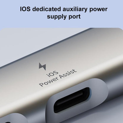 USB / Type-C / 8 Pin to 3.5mm, PD, 2 x USB, Type-C HUB Adapter 5 in 1 Docking Station(Grey) - USB 3.0 HUB by buy2fix | Online Shopping UK | buy2fix