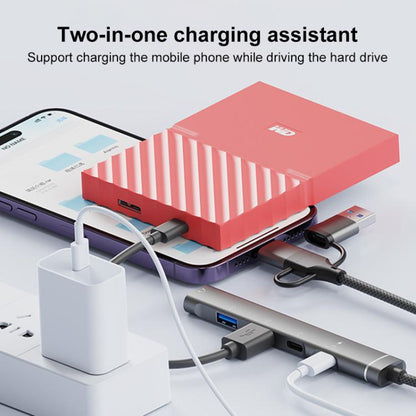 USB / Type-C / 8 Pin to 3.5mm, PD, 2 x USB, Type-C HUB Adapter 5 in 1 Docking Station(Silver) - USB 3.0 HUB by buy2fix | Online Shopping UK | buy2fix