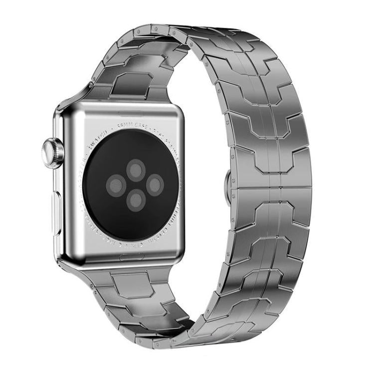 For Apple Watch 38 / 40 / 41 / S10 42mm xDfind Butterfly Buckle Stainless Steel Watch Band(Titanium) - Watch Bands by xDfind | Online Shopping UK | buy2fix