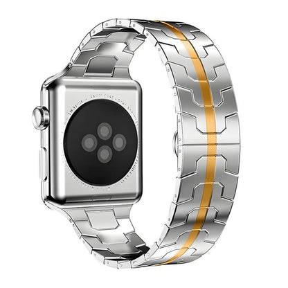 For Apple Watch 38 / 40 / 41 / S10 42mm xDfind Butterfly Buckle Stainless Steel Watch Band(Silver Gold) - Watch Bands by xDfind | Online Shopping UK | buy2fix