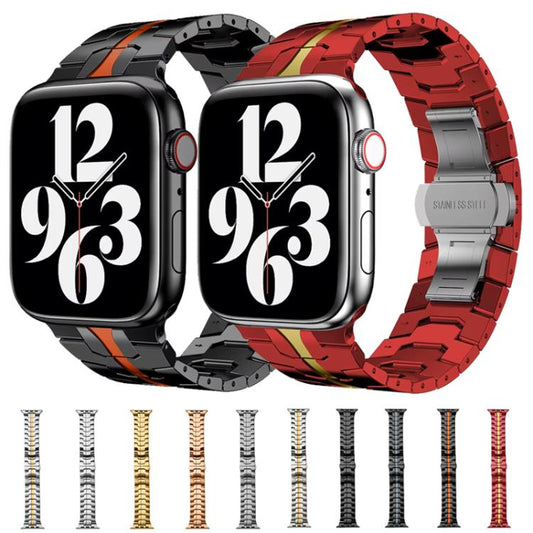 For Apple Watch 38 / 40 / 41 / S10 42mm xDfind Butterfly Buckle Stainless Steel Watch Band(Titanium) - Watch Bands by xDfind | Online Shopping UK | buy2fix