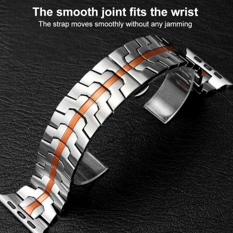 For Apple Watch 38 / 40 / 41 / S10 42mm xDfind Butterfly Buckle Stainless Steel Watch Band(Titanium) - Watch Bands by xDfind | Online Shopping UK | buy2fix
