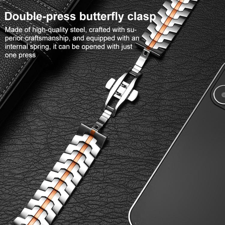 For Apple Watch 38 / 40 / 41 / S10 42mm xDfind Butterfly Buckle Stainless Steel Watch Band(Starlight) - Watch Bands by xDfind | Online Shopping UK | buy2fix