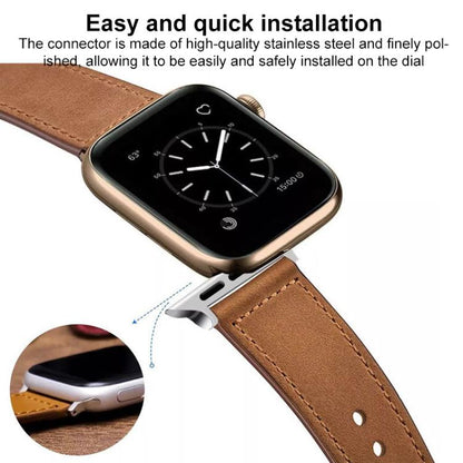 For Apple Watch 38 / 40 / 41 / S10 42mm xDfind Rivet Buckle Genuine Leather Watch Band(Lavender White) - Watch Bands by xDfind | Online Shopping UK | buy2fix