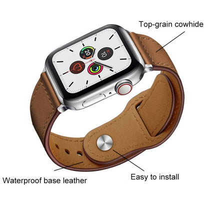 For Apple Watch 38 / 40 / 41 / S10 42mm xDfind Rivet Buckle Genuine Leather Watch Band(Hawthorn Red) - Watch Bands by xDfind | Online Shopping UK | buy2fix