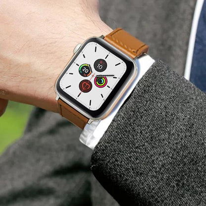 For Apple Watch 38 / 40 / 41 / S10 42mm xDfind Rivet Buckle Genuine Leather Watch Band(Jujube Red) - Watch Bands by xDfind | Online Shopping UK | buy2fix