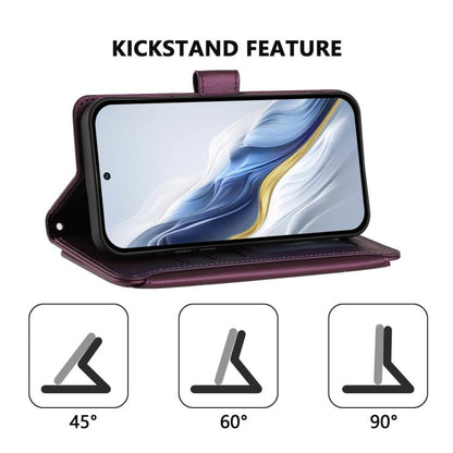 For Google Pixel 10 / 10 Pro / 9 Pro Butterfly Love Flower Multi-card Zipper Wallet Leather Phone Case(Dark Purple) - Google Cases by buy2fix | Online Shopping UK | buy2fix