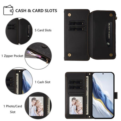 For Google Pixel 10 Pro XL / 9 Pro XL Butterfly Love Flower Multi-card Zipper Wallet Leather Phone Case(Black) - Google Cases by buy2fix | Online Shopping UK | buy2fix