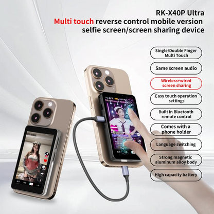 RK-X40P Mobile Phone MagSafe Magnetic Rear Selfie Projector with Stand(Grey) - Others Accessories by buy2fix | Online Shopping UK | buy2fix