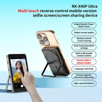 RK-X40P Mobile Phone MagSafe Magnetic Rear Selfie Projector with Stand(Black) - Others Accessories by buy2fix | Online Shopping UK | buy2fix