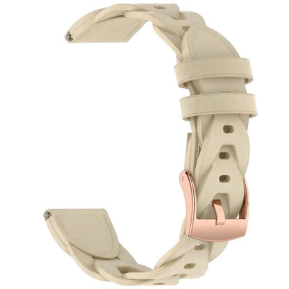 18mm Rose Gold Buckle Twist Leather Watch Band(Apricot) - 18mm Bands by buy2fix | Online Shopping UK | buy2fix