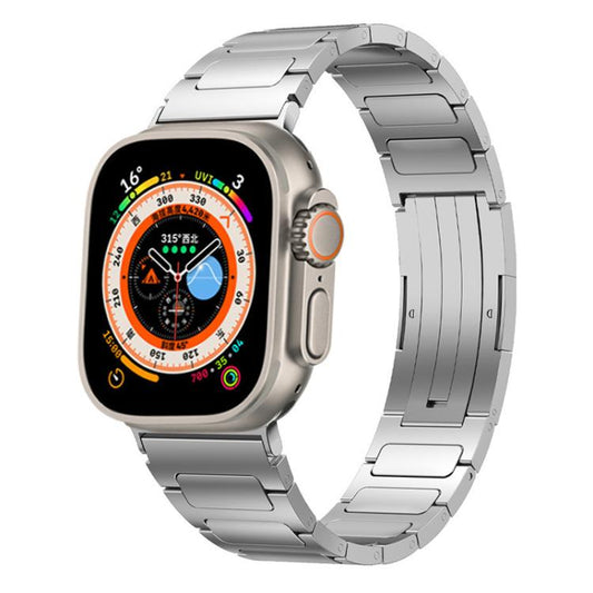 For Apple Watch 42 / 44 / 45 / 46 / 49mm xDfind I-Shaped Buckle Stainless Steel Watch Band(Silver) - Watch Bands by xDfind | Online Shopping UK | buy2fix