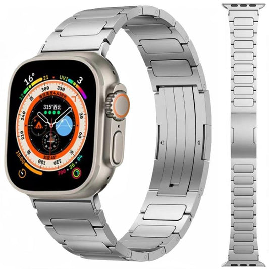 For Apple Watch 42 / 44 / 45 / 46 / 49mm xDfind I-Shaped Buckle Stainless Steel Watch Band(Silver) - Watch Bands by xDfind | Online Shopping UK | buy2fix
