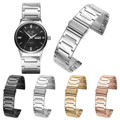 22mm xDfind Stepped Stainless Steel Watch Band(Gold) - 22mm Bands by xDfind | Online Shopping UK | buy2fix